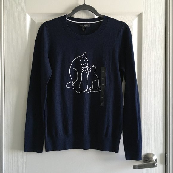 Banana Republic Forever Cats Crew Neck Sweater NWT - Picture 2 of 5